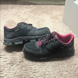 Timberland PRO Women's Black and Pink Athletic Shoes - steel toe safety